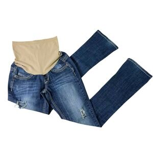 WallFlower Maternity Jeans Small Bootcut Medium Wash Stretch Y2K Denim Pants